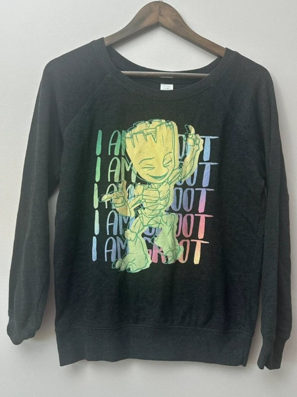 Women’s Marvel Dark Grey I Am Groot Long Sleeve Small
